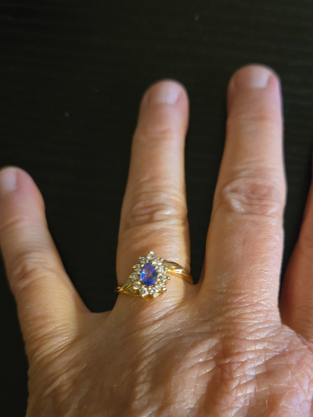 Gold Tanzanite Teardrop Ring - Women Jewelry